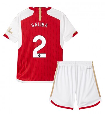Arsenal William Saliba #2 Hemmakläder Barn 2023-24 Kortärmad (+ Korta byxor)